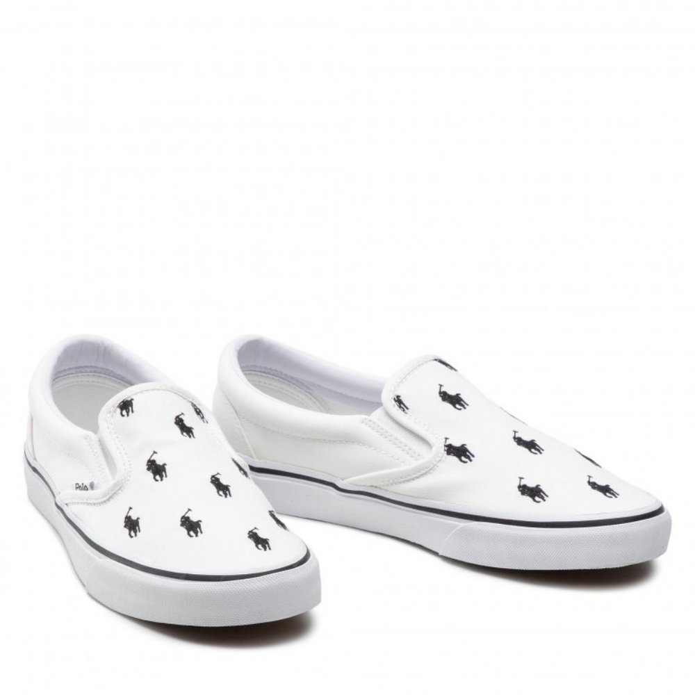 Polo Ralph Lauren Thompson White/Black Embroidered Recycled Canvas Pony Men NEW - Picture 6 of 8
